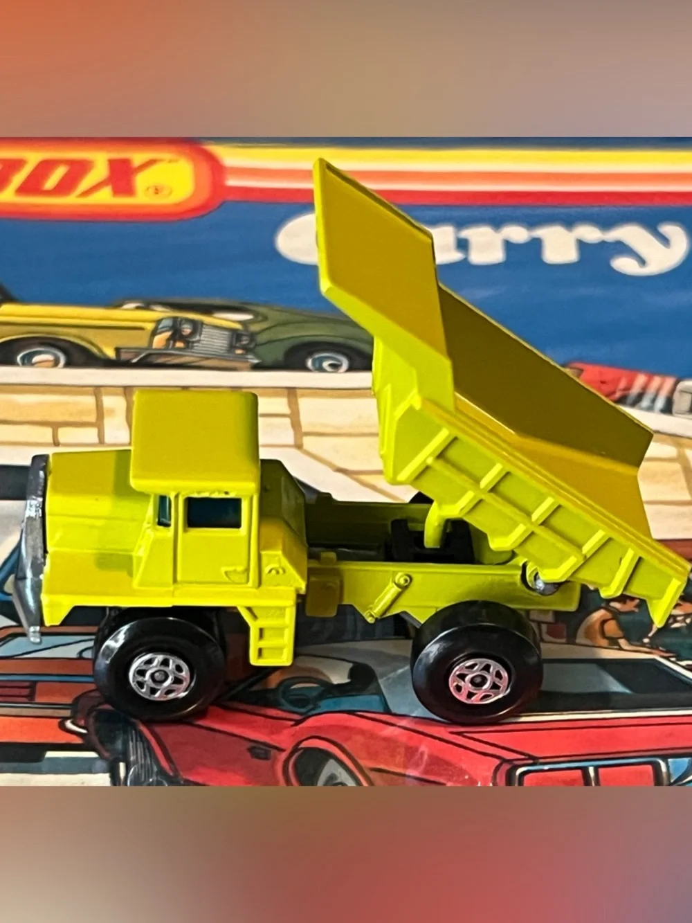 Vintage Matchbox Superfast No. 28 Mack Dump Truck Yellow Green Lesney England